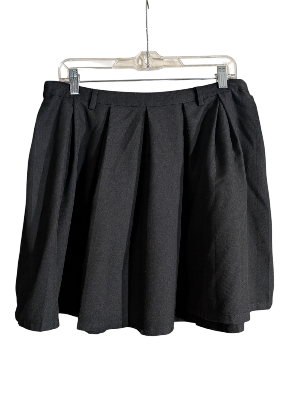 Hot Topic Black Pleated Skater Skirt Mini Stretch Waist Side Zip Size XL - Picture 4 of 6
